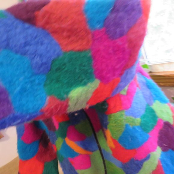 Vintage felted patchwork multicoloured April Cornell coat- stand out from crowd! - Picture 5 of 14